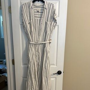 Striped White and Gray Dress